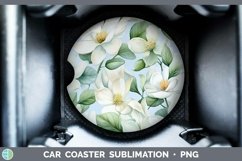 GorgeousWatercolor Flowers Car Coaster design.