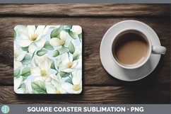GorgeousWatercolor Flowers Square Coaster design.