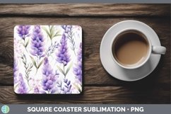 GorgeousWatercolor Flowers Square Coaster design.
