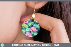 GorgeousWatercolor Flowers Round Earrings design.