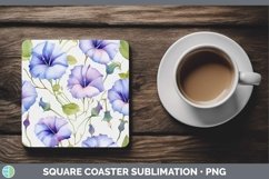 GorgeousWatercolor Flowers Square Coaster design.