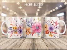 Watercolor Flowers Mug Wrap Sublimation Designs, 3d Mug, Flowers Png