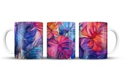 Watercolor Flowers Mug Wrap Sublimation Designs, 3d Mug, Flowers Png