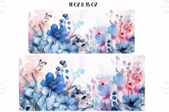Watercolor Flowers Mug Wrap Sublimation Designs, 3d Mug, Flowers Png