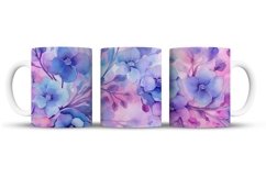 Watercolor Flowers Mug Wrap Sublimation Designs, 3d Mug, Flowers Png