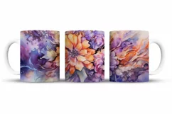 Watercolor Roses Mug Wrap Sublimation Designs, 3d Mug, Flowers Png