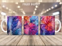 Watercolor Flowers Mug Wrap Sublimation Designs, 3d Mug, Flowers Png