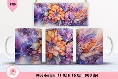 Watercolor Roses Mug Wrap Sublimation Designs, 3d Mug, Flowers Png