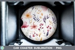 GorgeousWatercolor Flowers Car Coaster design.