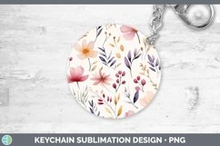 GorgeousWatercolor Flowers Keychain design.