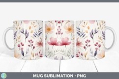 GorgeousWatercolor Flowers Mug Wrap design.