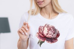 Watercolor Peony flower Clipart Product Image 5