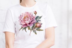 Watercolor Peony flower Clipart Product Image 4