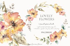 Watercolor Flowers PNG | Watercolor Wreath | Bouquet Clipart Product Image 1