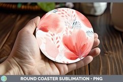 GorgeousWatercolor Flowers Round Coaster design.