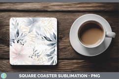 GorgeousWatercolor Flowers Square Coaster design.