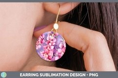 GorgeousWatercolor Flowers Round Earrings design.