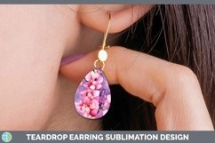 GorgeousWatercolor Flowers Teardrop Earrings design.