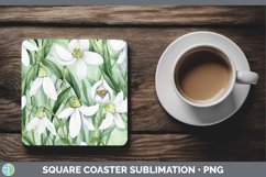 GorgeousWatercolor Flowers Square Coaster design.