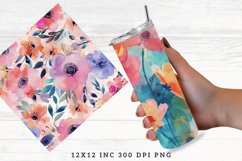 Watercolor Flowers Seamless Digital Paper Bundle Product Image 4