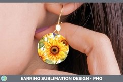 GorgeousWatercolor Flowers Round Earrings design.