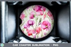 GorgeousWatercolor Flowers Car Coaster design.