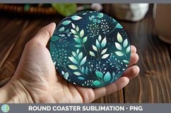 GorgeousWatercolor Flowers Round Coaster design.