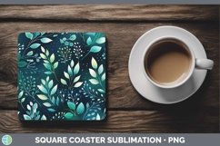 GorgeousWatercolor Flowers Square Coaster design.