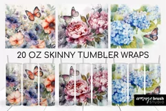 Watercolor Flowers Tumbler Sublimation Summer Tumbler Wrap