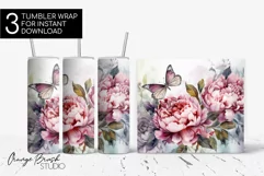 Watercolor Flowers Tumbler Sublimation Summer Tumbler Wrap