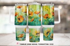 Boho Tumbler Wrap, 40 oz tumbler wrap, Watercolor Flower Tumbler Wrap, Watercolor Flower Png