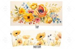 Boho Tumbler Wrap, 40 oz tumbler wrap, Watercolor Flower Tumbler Wrap, Watercolor Flower Png