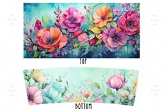 Boho Tumbler Wrap, 40 oz tumbler wrap, Watercolor Flower Tumbler Wrap, Watercolor Flower Png