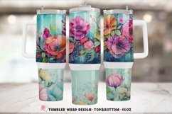 Boho Tumbler Wrap, 40 oz tumbler wrap, Watercolor Flower Tumbler Wrap, Watercolor Flower Png