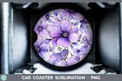 GorgeousWatercolor Flowers Car Coaster design.