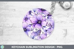 GorgeousWatercolor Flowers Keychain design.