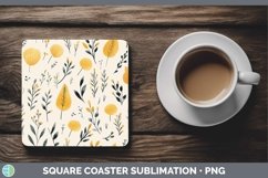 GorgeousWatercolor Flowers Square Coaster design.