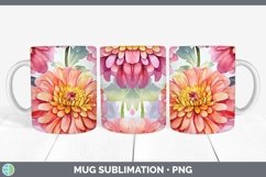 GorgeousWatercolor Flowers Mug Wrap design.