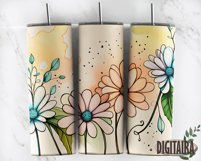 Watercolor Wildflowers Tapered and Straight Skinny Tumbler Product Image 5