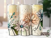 Watercolor Wildflowers Tapered and Straight Skinny Tumbler Product Image 4