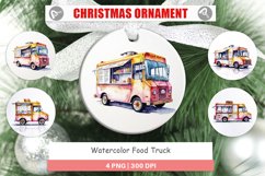 Christmas Ornaments Watercolor Food Truck Product Image 1