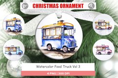 Christmas Ornaments Watercolor Food Truck Product Image 1