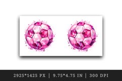 Watercolor football soccer ball sparkle pink shining diamonds 20 oz tumbler skinny mug wrap clipart t-shirt sublimation printable design