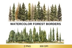 Watercolor Forest Borders, Forest Sublimation Product Image 1