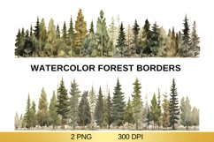 Watercolor Forest Borders, Forest Sublimation Product Image 1