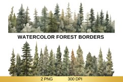Watercolor Forest Borders, Forest Sublimation Product Image 1