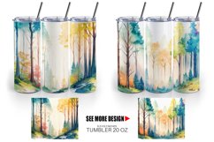 Watercolor Forests | Tumbler Sublimation Wrap Product Image 2