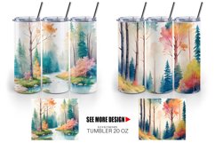 Watercolor Forests | Tumbler Sublimation Wrap Product Image 3
