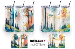 Watercolor Forests | Tumbler Sublimation Wrap Product Image 4