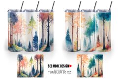 Watercolor Forests | Tumbler Sublimation Wrap Product Image 5